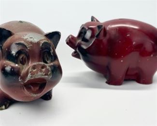 Painted Aluminium Pig Coin Still Banks