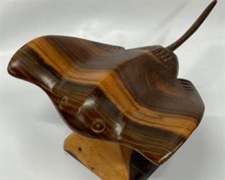 Gorgeous Hand Carved Wood Stingray 