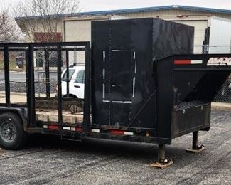 2014 Maxey 28' Gooseneck Flatbed Utility Trailer, Carhauler, Toyhauler, With Storage Cabin, 15' Bed, VIN # 5R8CA2022EM033131