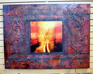 Tom Matucci (American, 20th Century) Sentiero Original Textural Oil Painting On Canvas, Signed LR And Back, 40" x 30"