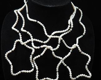 Pearl Necklace And Bracelet Sets, Qty 3, Necklaces 18" Long And Bracelets 10" Long, Possibly Freshwater