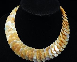 Yellow Shell Necklace, Approx 19" Long