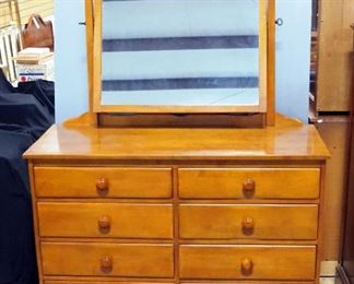 Kroehler Dresser With 6 Drawers, Tilt Mirror, 70" H x 48" W x 19.25" D