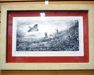 Bernard Martin (American, 1912-1998) Signed Prints Of Lifting Off And Thundering Wings, Both Numbered 151/350, Framed Matted Under Glass