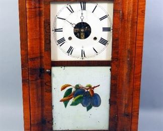 Seth Thomas Antique Clock With Painting Of Fruit On Glass Door, 25" H x 15.5" W x 4" D