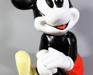 Schmid Mickey Mouse Ceramic Music Box, 13" H, Plays You Light Up My Life