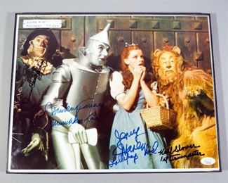 Wizard Of Oz Autographed Stills And Cast Photo, Total Qty 3, See Description For Signature Names, All With JSA Cards And Stickers