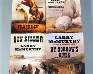 Larry McMurtry Novels, Qty 4, Includes Folly And Glory, By Sorrow's River, Sin Killer, And The Wandering Hill, All Hardback