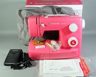Singer Simple 3223R Sewing Machine, With Foot Pedal, Instructions, Bobbins, And Cover, In Box