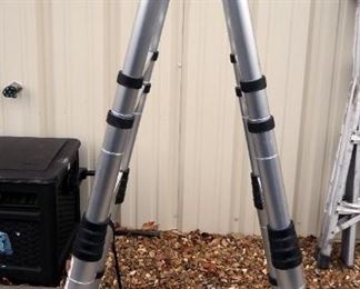 Telescoping Aluminum Ladder, 8 ft As A Step Ladder, 16 ft As An Extension Ladder