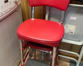 Cosco red kitchen stool