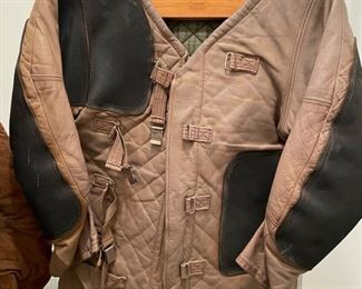 heavy leather shooting jackets