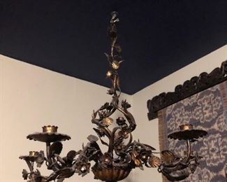 Nature inspired iron chandelier 