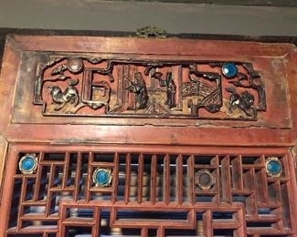 Aged Asian Lacquerware Panel