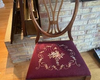 Antique needlepoint chair 