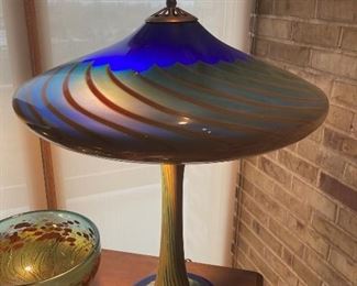 Blown Glass Mushroom Lamp