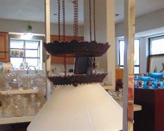 Bradley and Hubbard hanging oil lamp