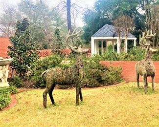 The deer topiaries are for sale.