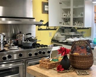 Butcher block top island