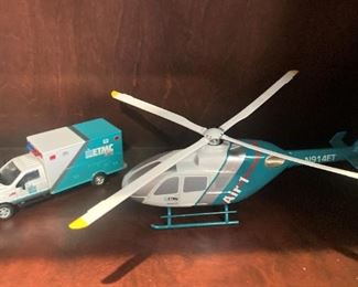Models of ETMC emergency care ambulance and helicopter