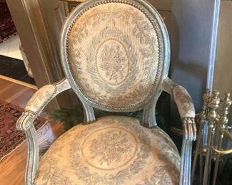 Two of four antique parlor chairs