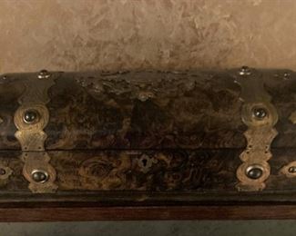 Antique box with brass accents