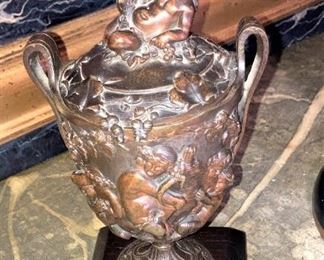 Antique bronze urn