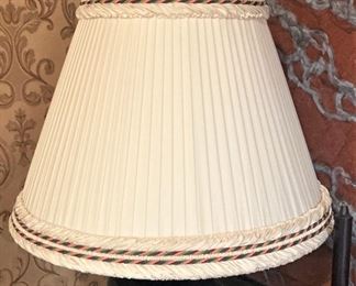 Pleated shade with two double rows of cording