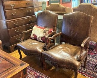 Handsome leather armchairs