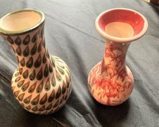 Small hand-painted vases