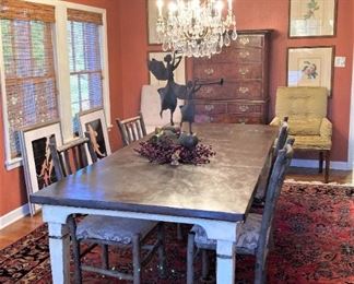Large dining table in the guest house