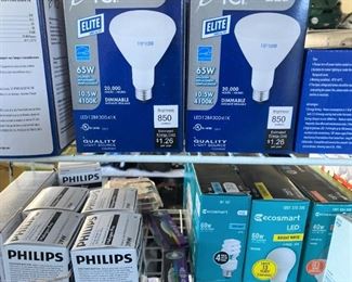 Some of the many lightbulbs