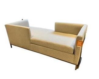 $2,750 USD      Norwalk Custom Abree Tête-à-Tête Daybed Sofa Couch TH154-17      Description: For a quick nap, an overnight guest or a cozy tête-à-tête, Aubree’s generous seat cushion is almost as large as a twin bed. Narrow track arms in opposing L-shapes on either end facilitate conversation. A simple banded wood or metal base makes Aubree perfect for floating in a room. Two oversize pillows and two neck rolls add comfort.
Overall: 84 x 36 x 31"H 
Seat: W75 | D31 |  H21
Condition: New - Interior Design Studio Floor Sample
Local pick up Lake Oswego, OR.  Showroom with main floor access.  Contact us for shipper suggestions.      https://goodbyhello.com/products/copy-of-norwalk-kent-chair-thd-16?_pos=10&_sid=0d2bd94cb&_ss=r