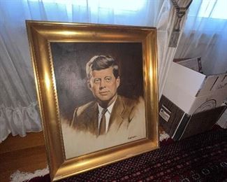 Painting of Kennedy signed Raphael