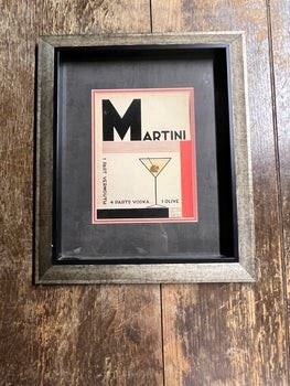$60 USD      Pair of Framed Marco Fabian Martini Prints JC155-6       Description: Muted tones in a sepia wash with just a small pop of red for interest and a touch of color. Great for a bar, kitchen or dining room!
DImensions: 13 x 16H in
Condition: Great condition with minor superficial signs of wear consistent with use and age. Please see pictures for more detail. 
Location: Local pick up SW Portland, OR. Item is located in a warehouse for easy access. Please contact us for shipper suggestions.      https://goodbyhello.com/products/copy-of-restoration-hardware-green-wall-plaque-jc155-5?_pos=17&_sid=a0dcecac8&_ss=r