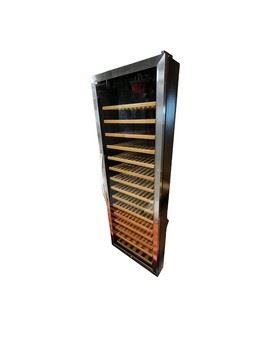 $425 USD      Eurodib 15 Shelf Wine Cooler Cabinet 165 Bottle JC155-27       Description: The Eurodib Single Section Urban Style Wine Cabinet, one-section wine cooler has a (165) bottle capacity on its beautifully crafted beech wood shelves that enhance bottle presentation. LED lighting in the refrigerator showcases the bottles and improves the display while the glass door enables guests to view product before deciding on a bottle. Set temperature between 41 and 64 degrees Fahrenheit, while a fan-forced evaporator cooling system moves cold air throughout the cabinet. A black finish with a stainless-steel door frame enables the unit to fit into most themes while adding an upscale feel. 
Dimensions: 23W x 27.5D x 70"H
Condition: Used with minor physical signs of wear associated with use and age. This cabinet needs a repair and is being sold as is priced accordingly. Please refer to pictures for more detail.
Location: Local pick up SW Portland, OR. Location is easy access in warehouse. Co