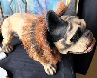 Vintage 1890's - 1909 Papier-Mâché French Growler Bulldog  