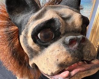 Vintage 1890's - 1902 Papier-Mâché French Growler Bulldog