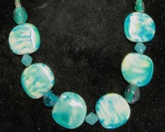 Tie Dye Style Hand Beaded Necklace

