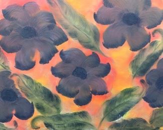 Floral Acrylic Painting On Canvas
