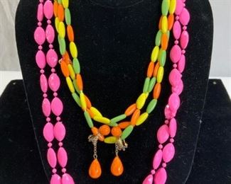 Lot 3 Colorful Costume Bead Jewelry
