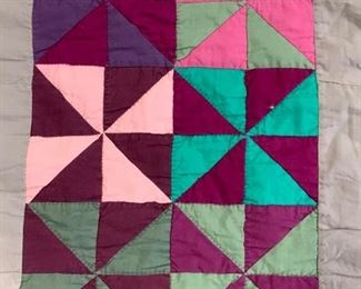Handmade Pinwheel & 9 Patch King Quilt
