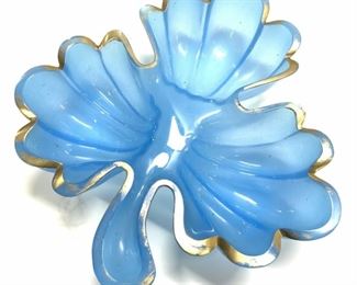 Blue Opaline Glass Candy Dish
