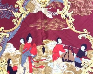 Asian Silk Scarf W Mythic Scenes
