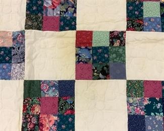 9 Square Patch Handmade King Sz Quilt
