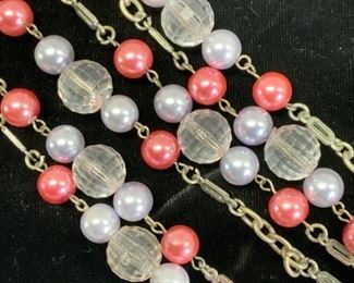 Heavy Colored Pearlescent Bead Necklace
