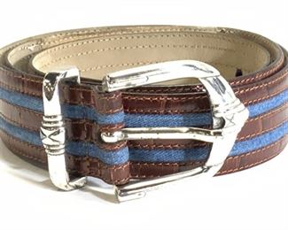 NAPOLEON Leather & Denim Belt, Italy
