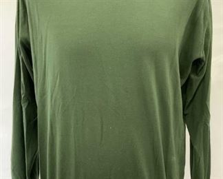 Hunter Green Mock Neck Long Sleeve wool Shirt
