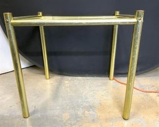 Tubular Metal Side Table W Glass Top
