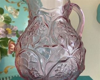 Fenton Dusty Rose Water Lily Pitcher